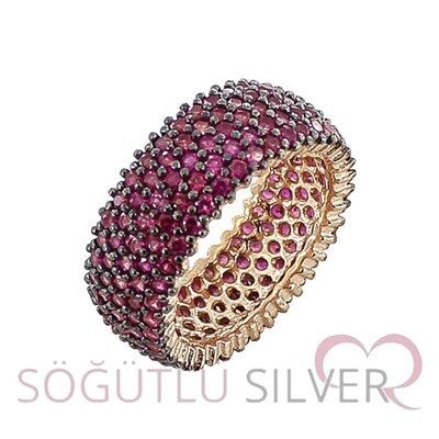 füşya taşlı beş sıra tamtur yüzük SGTL2756