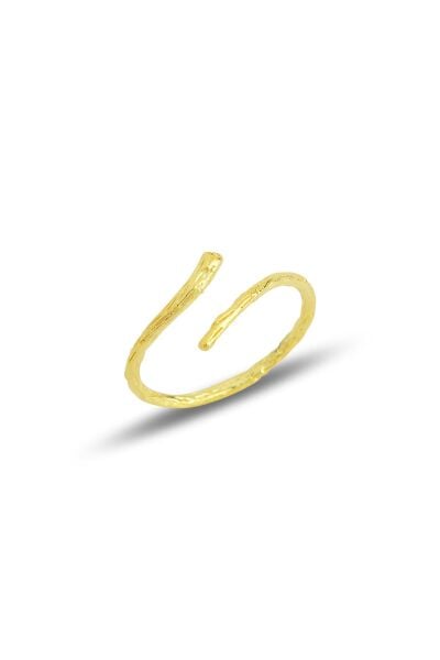 Gümüş altın yaldızlı üstten ayarlamalı ince  yüzük SGTL11689GOLD