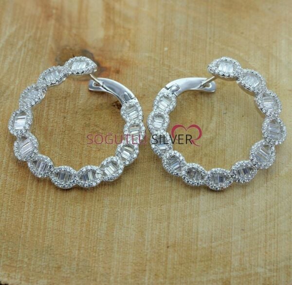 baget taşlı halka küpe SGTL7282