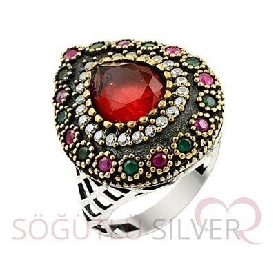 Otantik ve doğaltaş damla yüzük yüzük8212