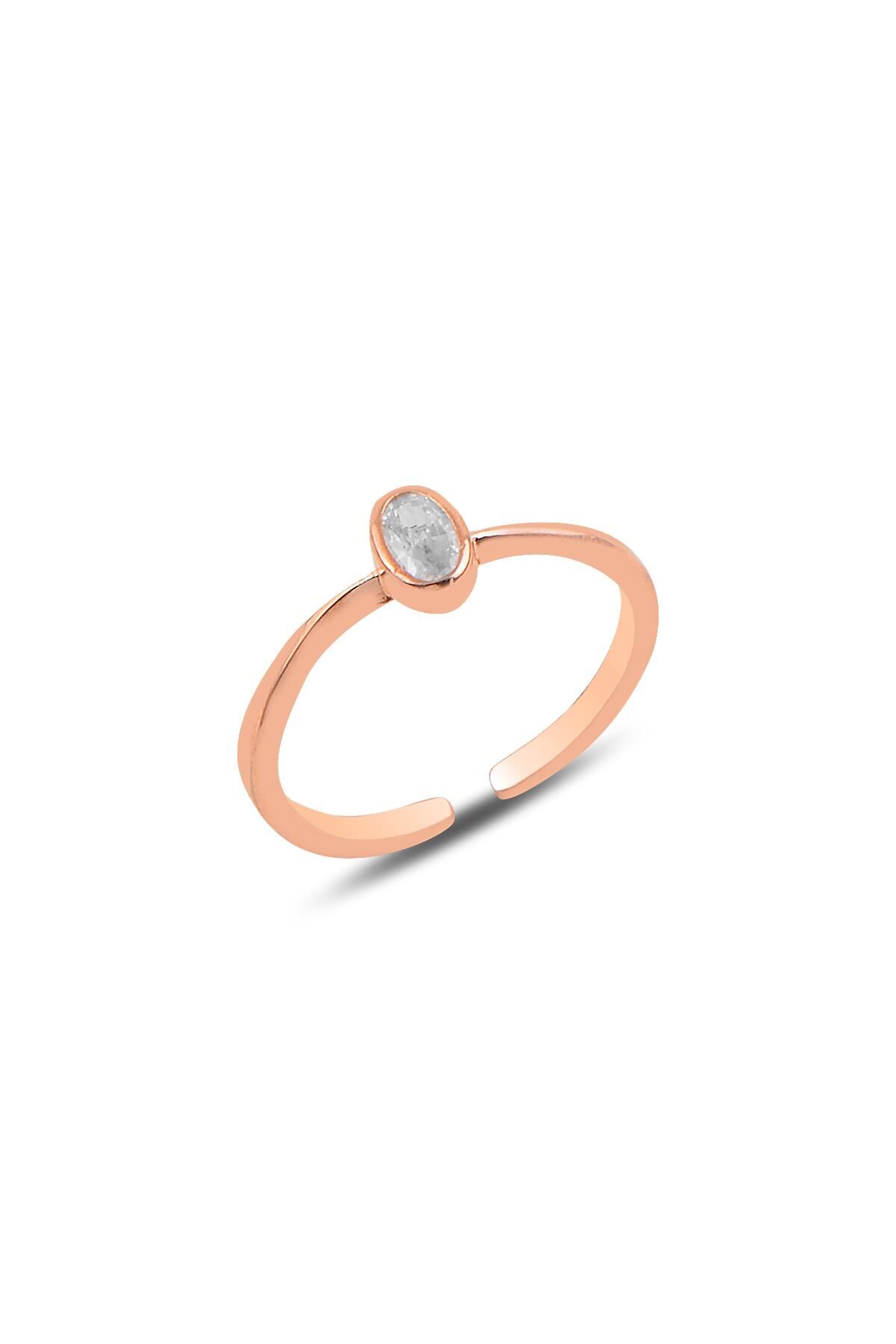 Gümüş rose zirkon ayarlamalı yüzük SGTL10161ZIRKON