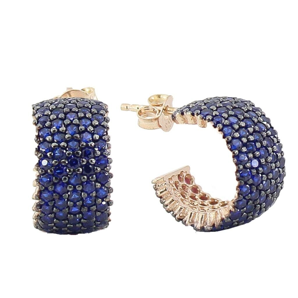 tamtur küçük boy beş sıralı safir küpe SGTL2760