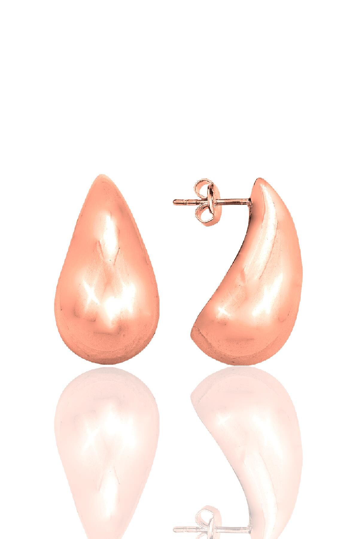 Gümüş Rose Bottega İtalyan Gözyaşı Damla Küpe SGTL12415ROSE