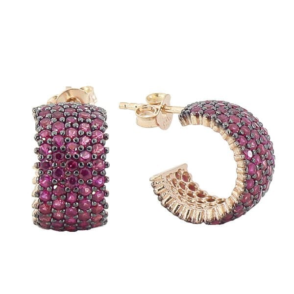 tamtur beş sıra füşe taşlı küpe SGTL2761