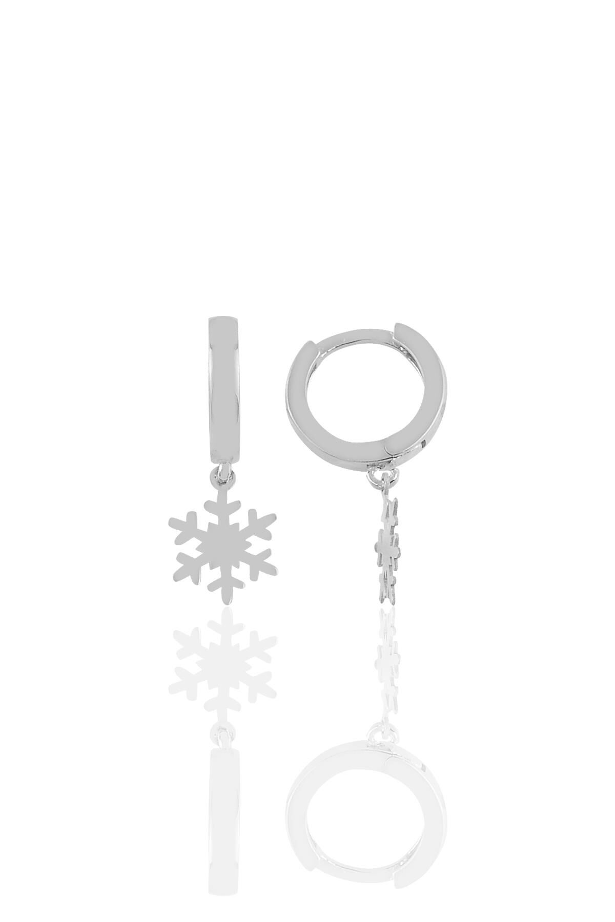 Gümüş kar tanesi küpe Gümüş