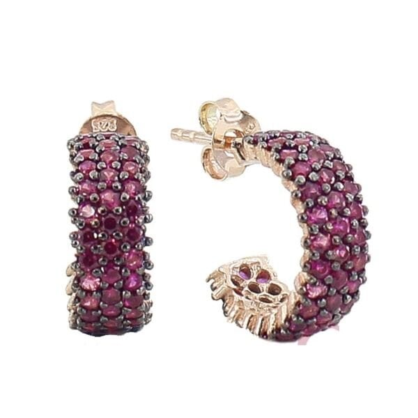 tamtur küçük boy üç sıralı füşe taşlı küpe SGTL2763