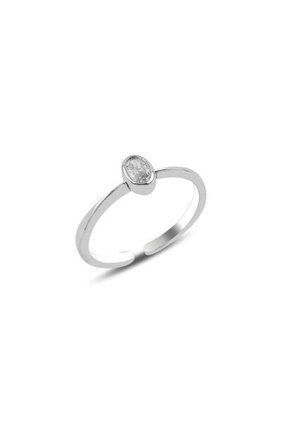 Gümüş rodyumlu zirkon taşlı ayarlamalı yüzük SGTL10162ZIRKON