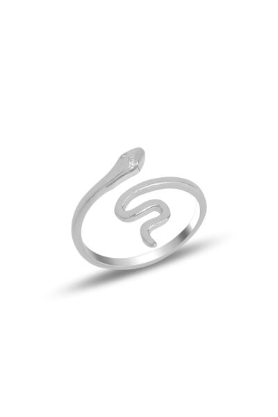 Gümüş rodyumlu  ayarlamalı yılan yüzük SGTL11686RODAJ