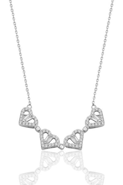 925 ayar gümüş rodyumlu baget kesim zirkon taşlı mıknatıslı açılır kapanır yonca kolye. SGTL12360RODAJ