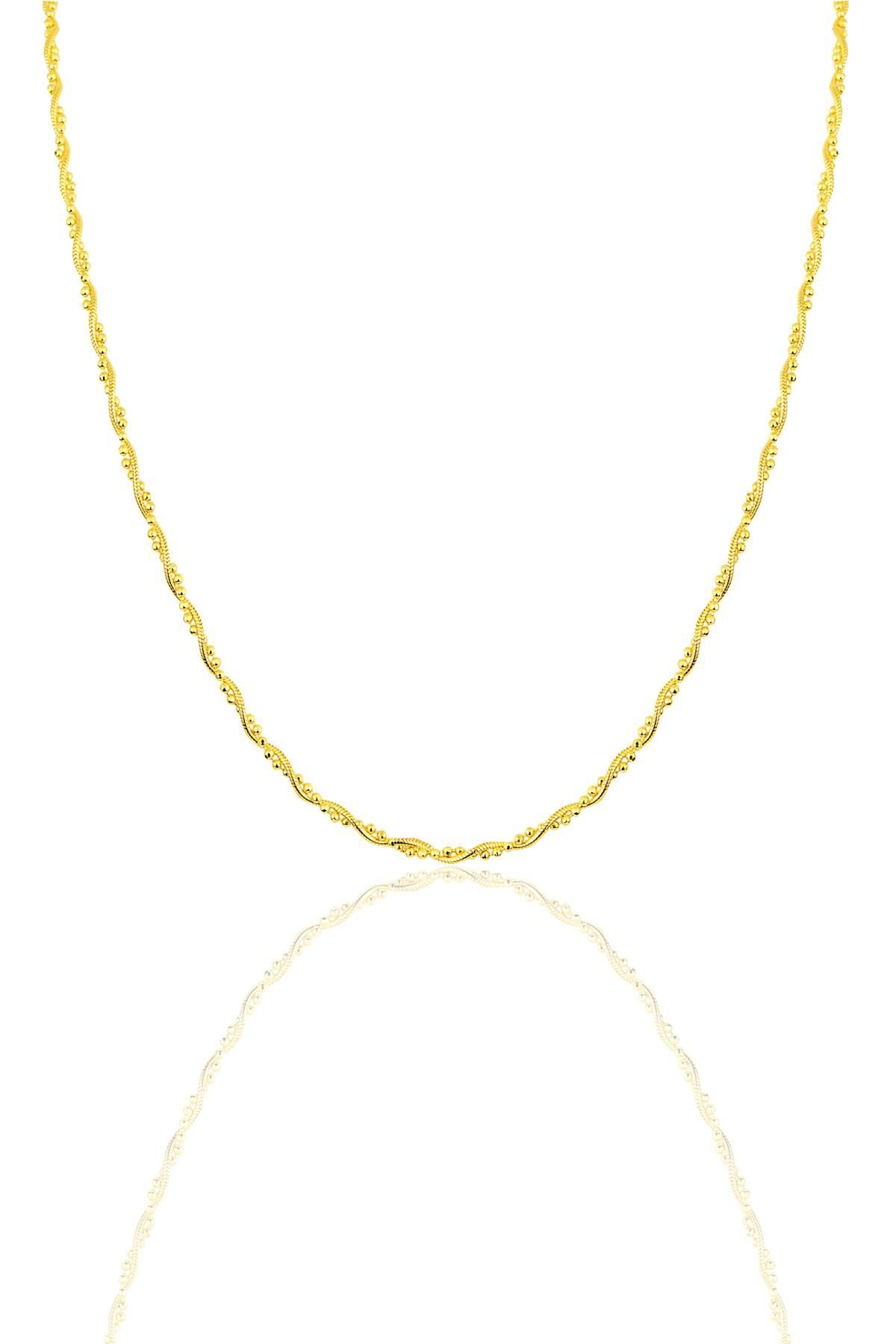 Gümüş altın yaldızlı toplu italyan kolye SGTL12142GOLD