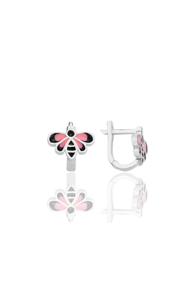 Gümüş mineli arı modeli çocuk küpesi SGTL12419RODAJ