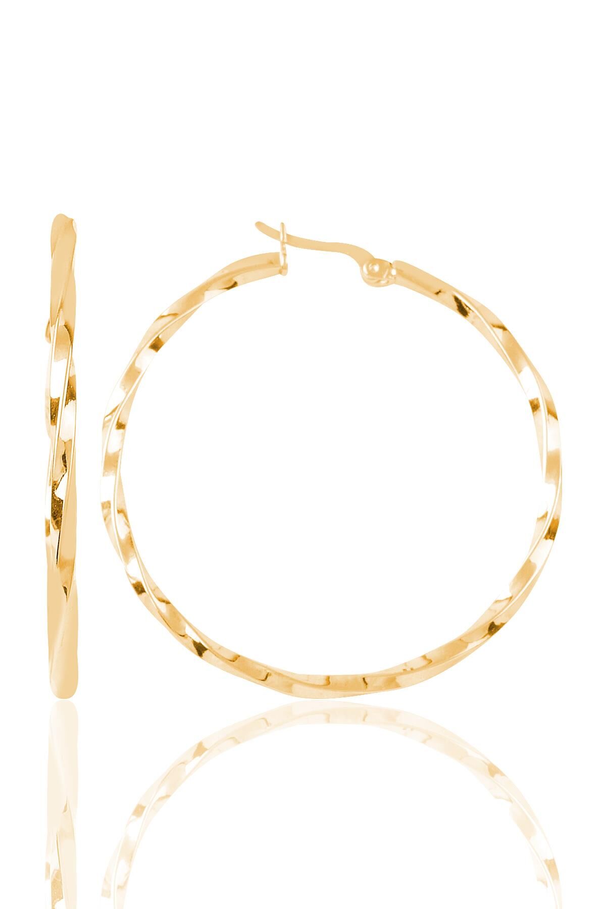 Gümüş rose burma modeli en büyük halka küpe. SGTL8812