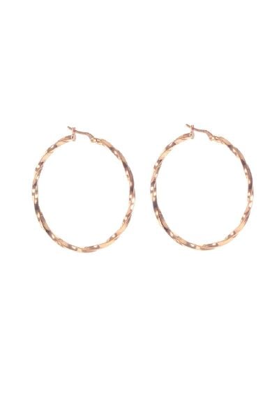 Gümüş rose burma modeli büyük halka küpe SGTL8813