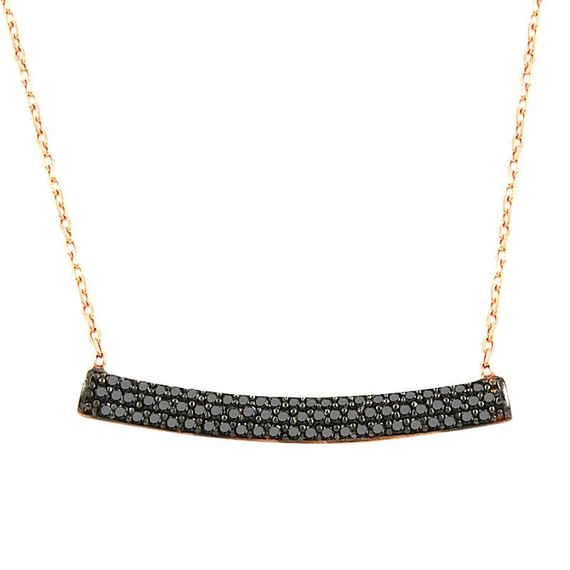 rose ve siyah taşlı kolye SGTL2120