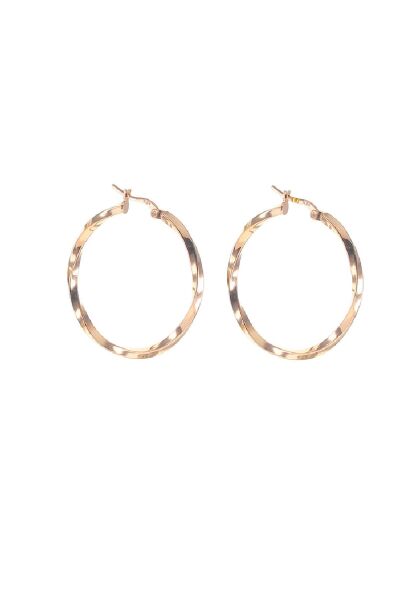 Gümüş rose burma modeli orta boy halka küpe SGTL8814