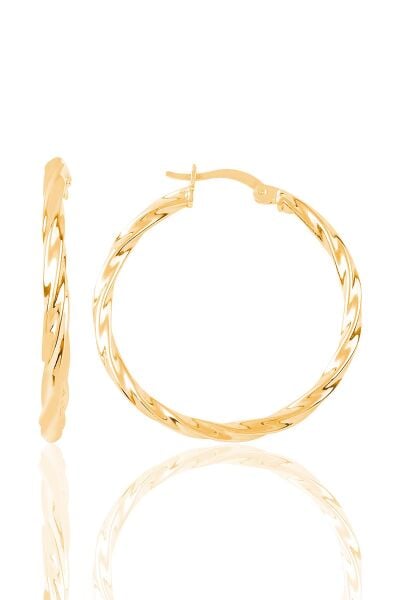 Gümüş rose burma modeli orta boy halka küpe SGTL8814