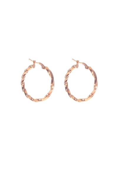 Gümüş rose burma modeli küçük boy halka küpe SGTL8815