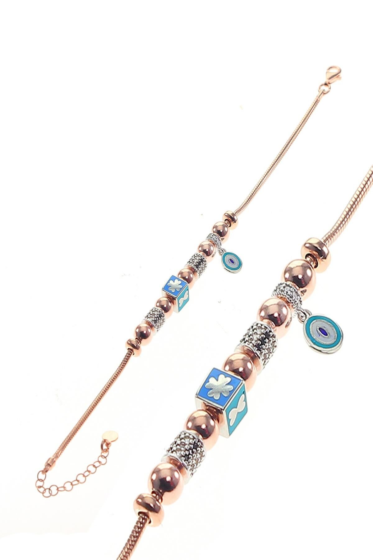 Gümüş mineli sihirli kare ve toplu bileklik SGTL8843