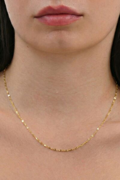 925 Ayar Gümüş Zincir Zarif  Aynalı Zincir Kolye Günlük ve Şık Kullanım