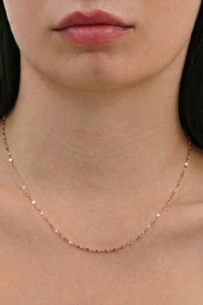 925 Ayar Gümüş Zincir Zarif  Aynalı Zincir Kolye Günlük ve Şık Kullanım