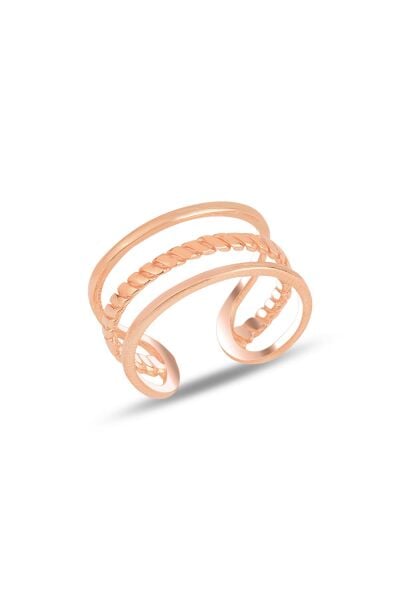 Gümüş rose ayarlamalı eklem yüzük SGTL11681ROSE