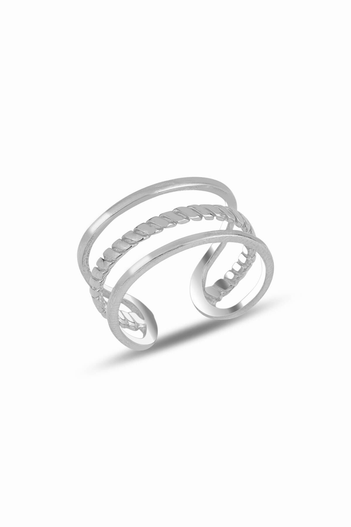 Gümüş rodyumlu  ayarlamalı eklem yüzük SGTL11681RODAJ