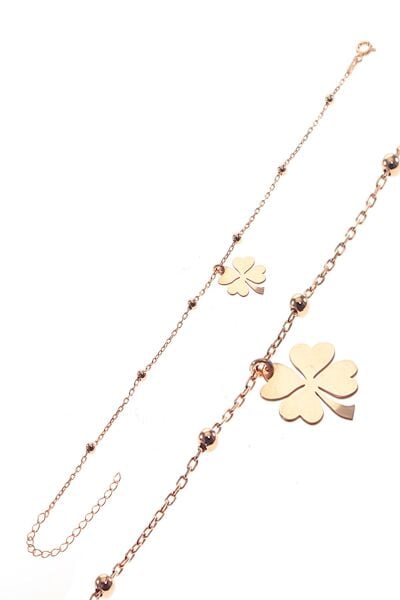 Gümüş yonca ve toplu zincir bileklik SGTL8851