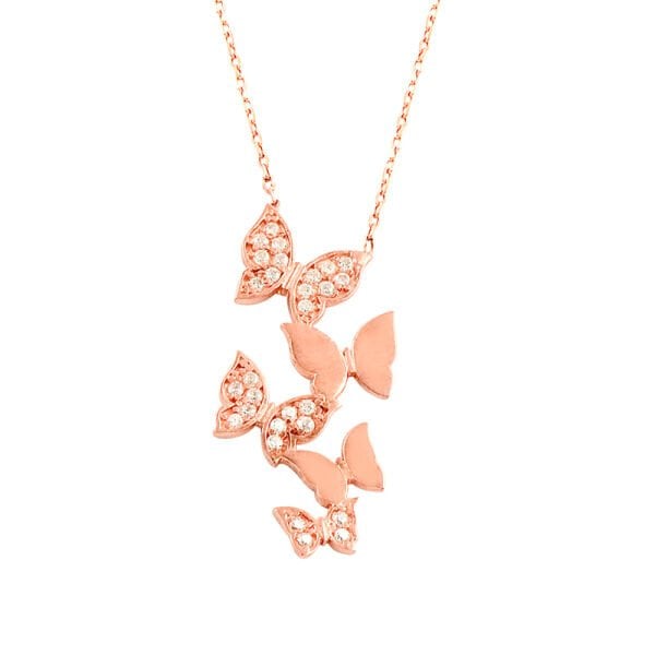 Rose kelebekli kolye SGTL2110