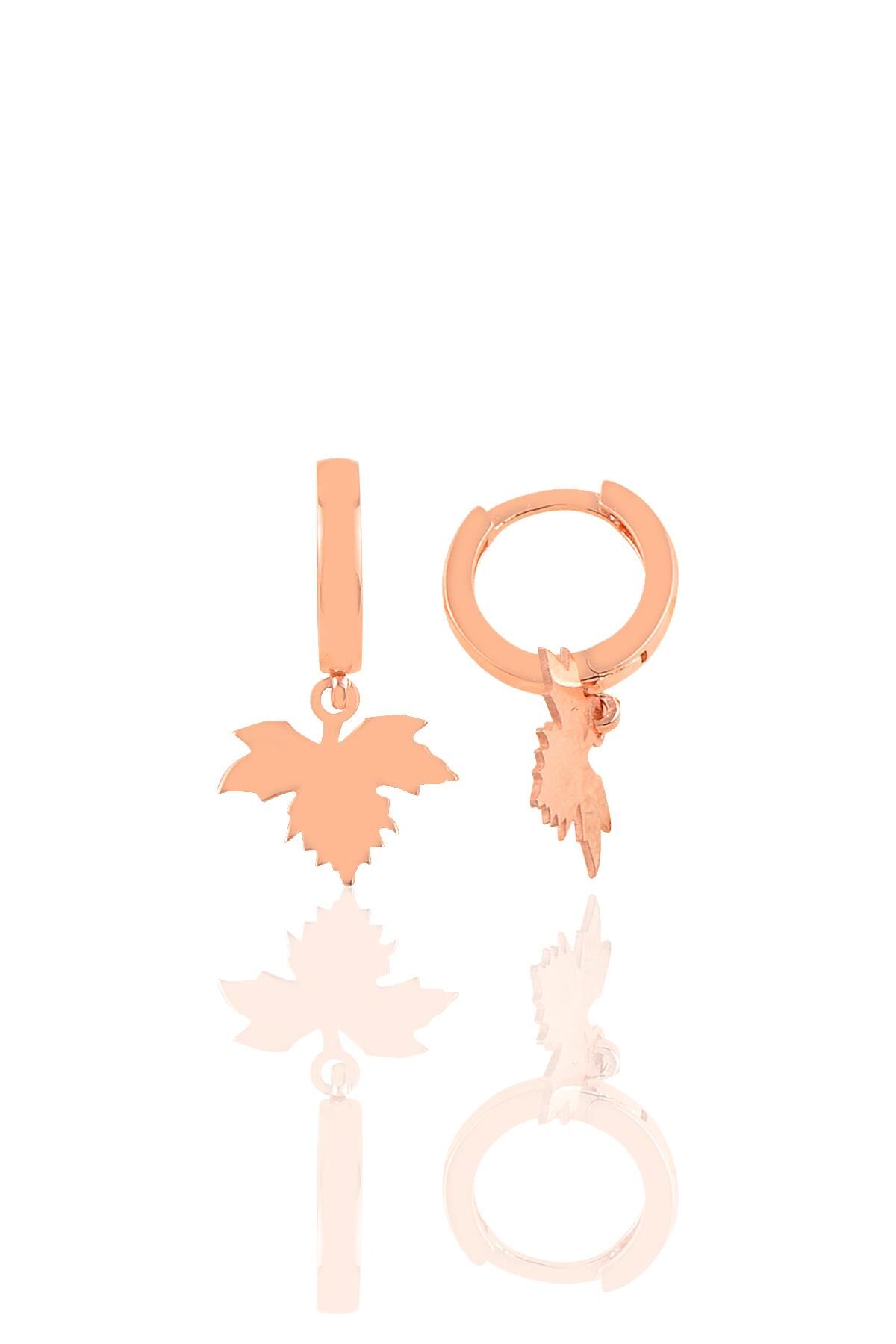 Gümüş çınar yaprağı  küpe