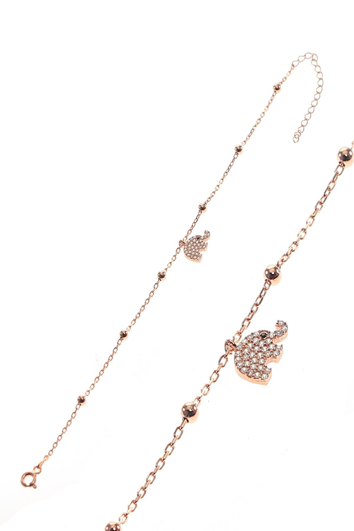 Gümüş fil ve toplu zincir bileklik SGTL8855