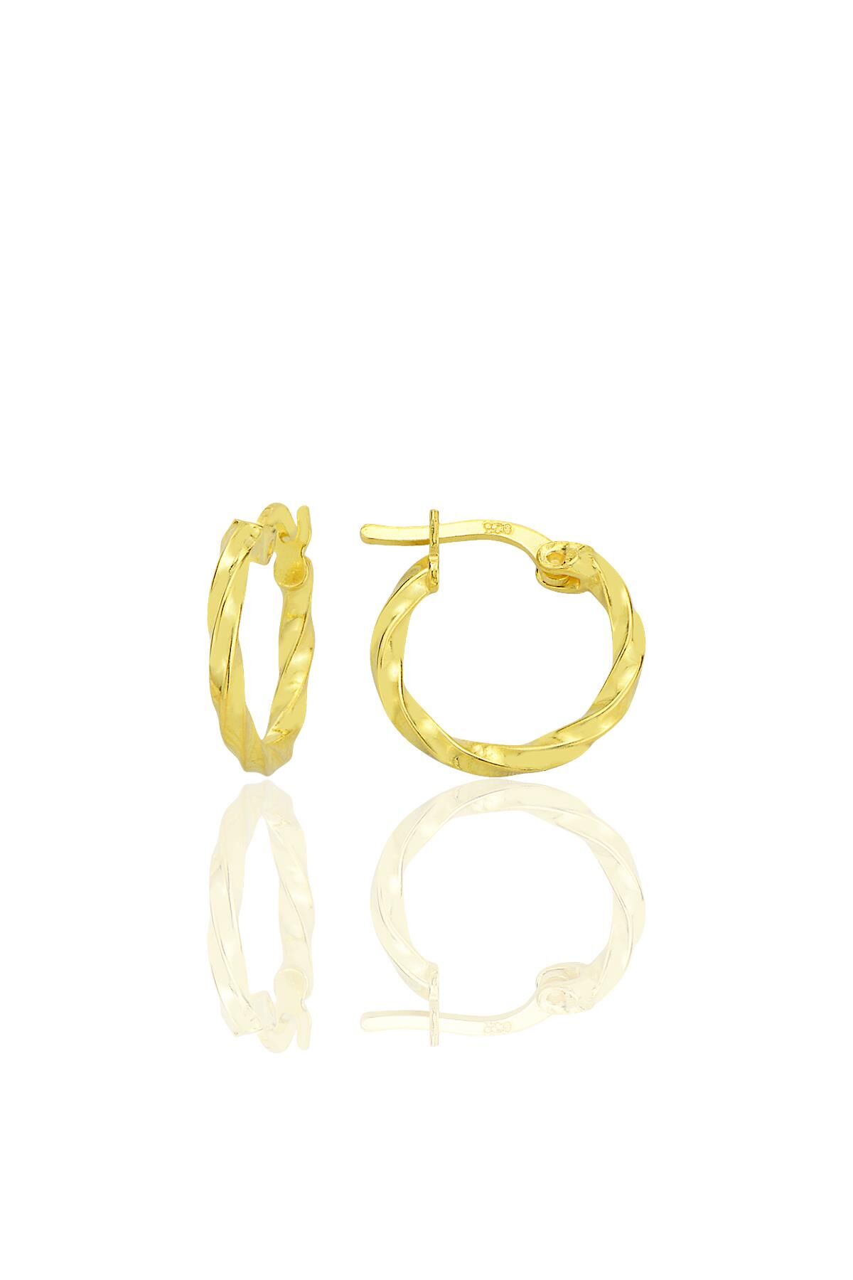 Gümüş altın yaldızlı 15 mm Şarnel Burgu Halka SGTL12785GOLD