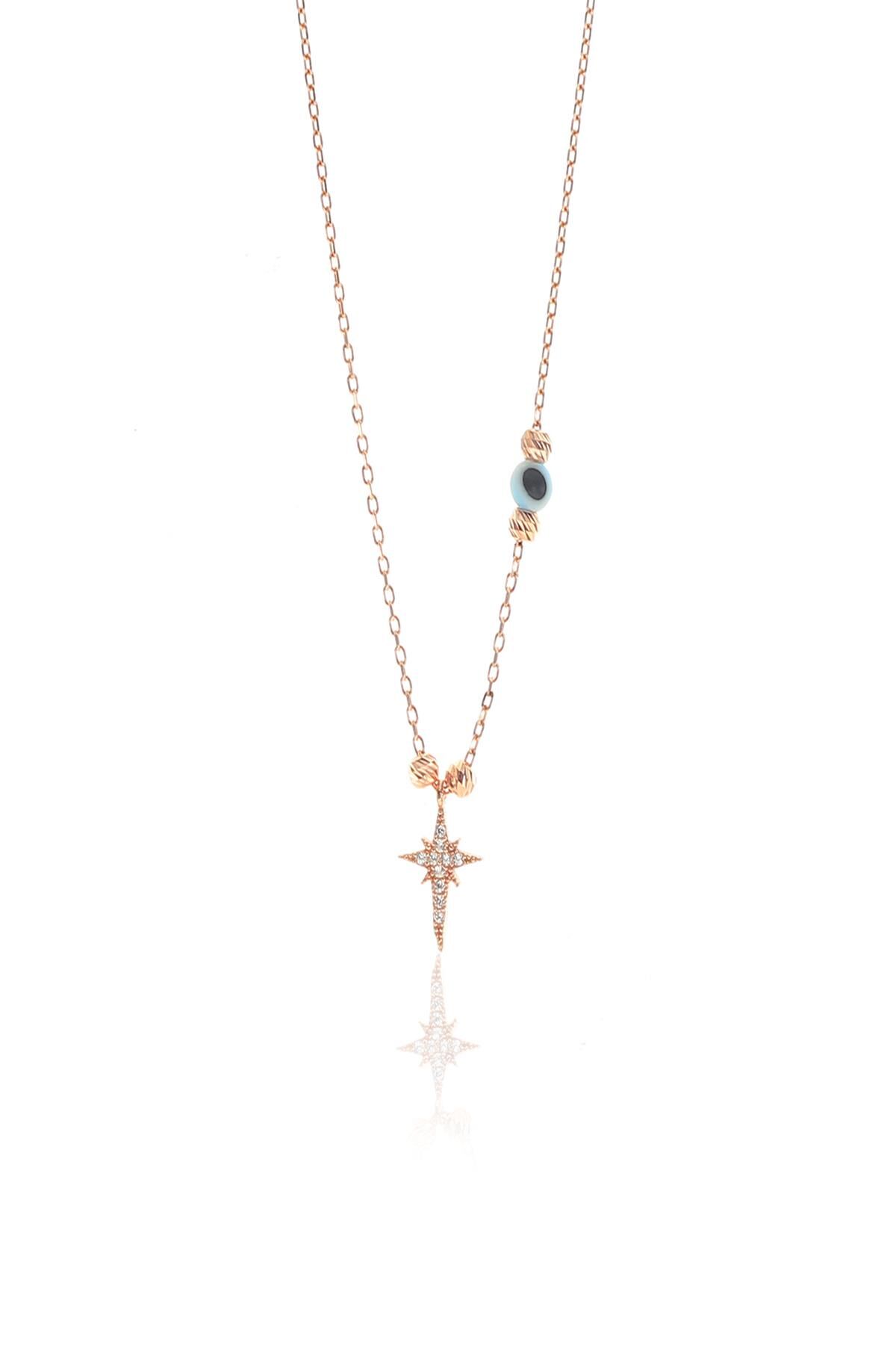 Gümüş dorica toplu kutup yıldızı kolye SGTL8856