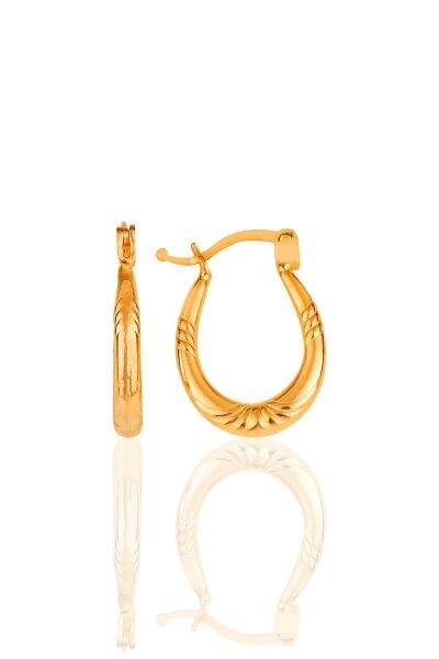 Gümüş rose u model işlemeli şarnel halka küpe  SGTL11554ROSE