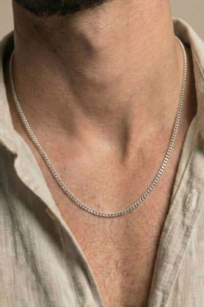 925 Ayar Gümüş Erkek Kolye Gurmet Modeli Erkek Zincir