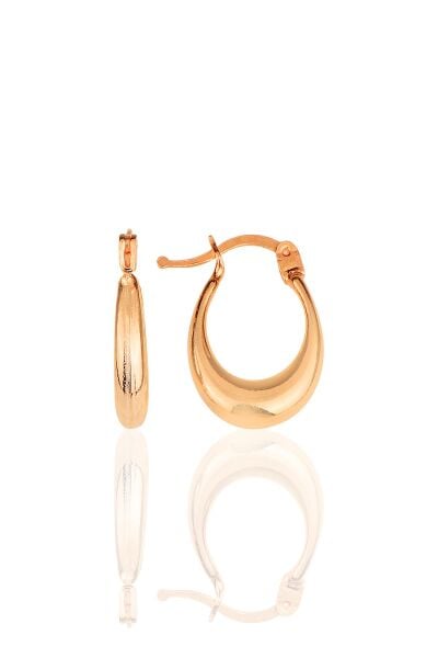 Gümüş rose sade u model şarnel halka küpe  SGTL11553ROSE