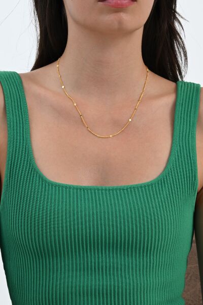 Gümüş altın yaldızlı pullu gurmet  zincir. SGTL10625GOLD