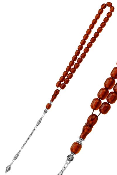 Kapsül kesim kahverengi toz kehribar tesbih SGTL12788KAHVERENK