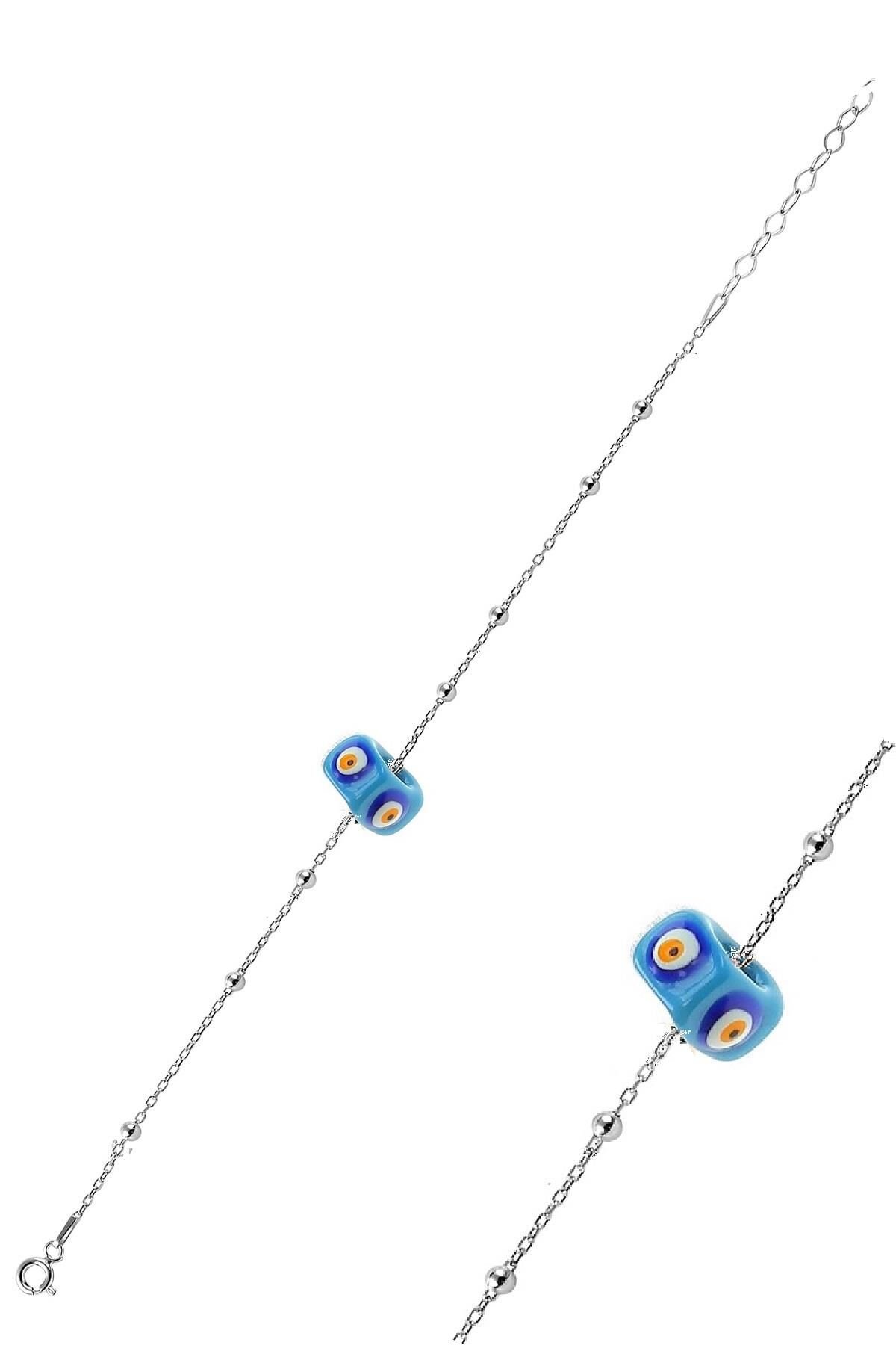 Gümüş mineli turkuaz taşlı top top halhal halhal31-RODAJ