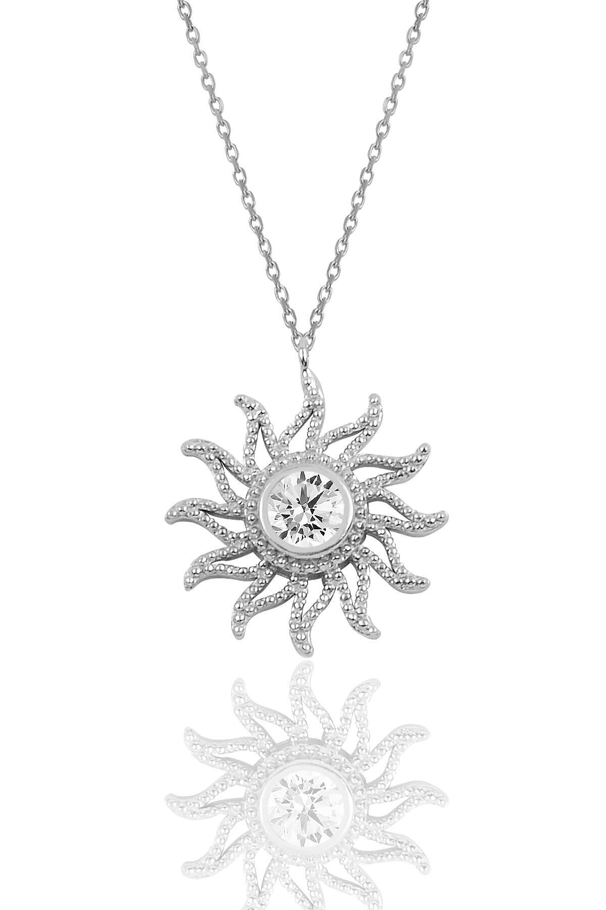 Gümüş pırlanta montürlü güneş modeli kolye SGTL10076 SGTL10076