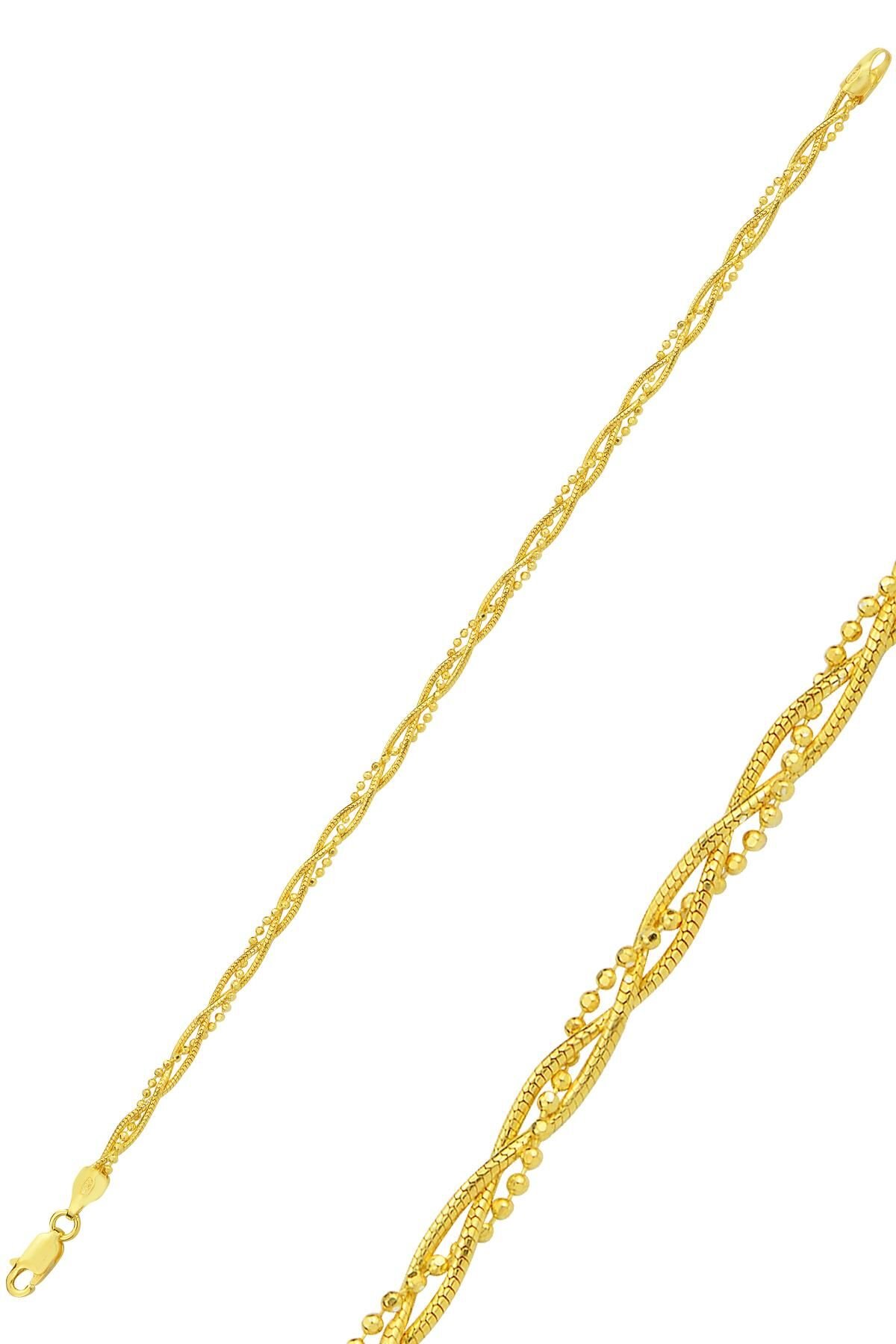 Gümüş altın yaldızlı toplu italyan bileklik SGTL12430GOLD