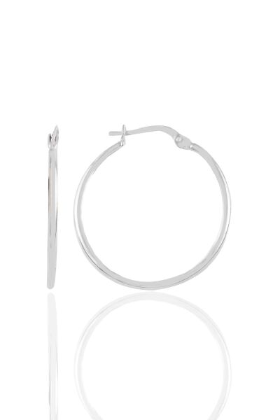 Gümüş  32 mm şarnel halka küpe SGTL12287RODAJ