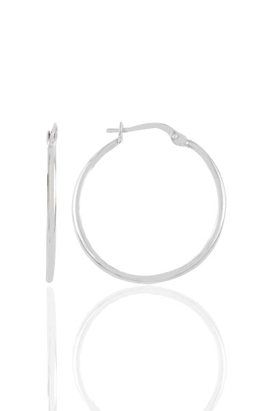 Gümüş  32 mm şarnel halka küpe SGTL12287RODAJ