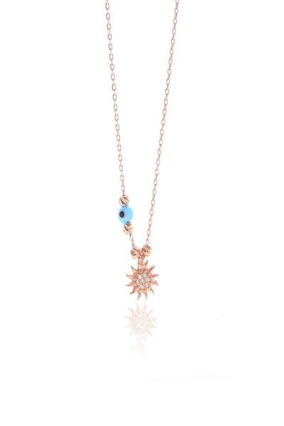 Gümüş dorica toplu güneş kolye SGTL8874