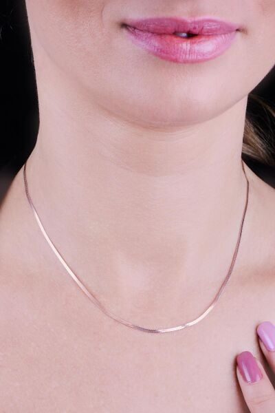 Gümüş italyan yassı ezme zincir SGTL11506