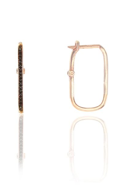 Gümüş siyah taşlı göçmen küpe SGTL9157