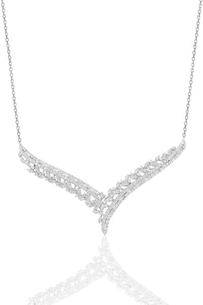 Gümüş rodyumlu  pırlanta modeli beyaz altın görünümlü kolye küpe ve yüzük seti SGTL10953