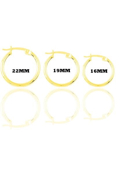 Gümüş altın yaldızlı  üç boydan oluşan şarnel halka küpeler SGTL11557GOLD