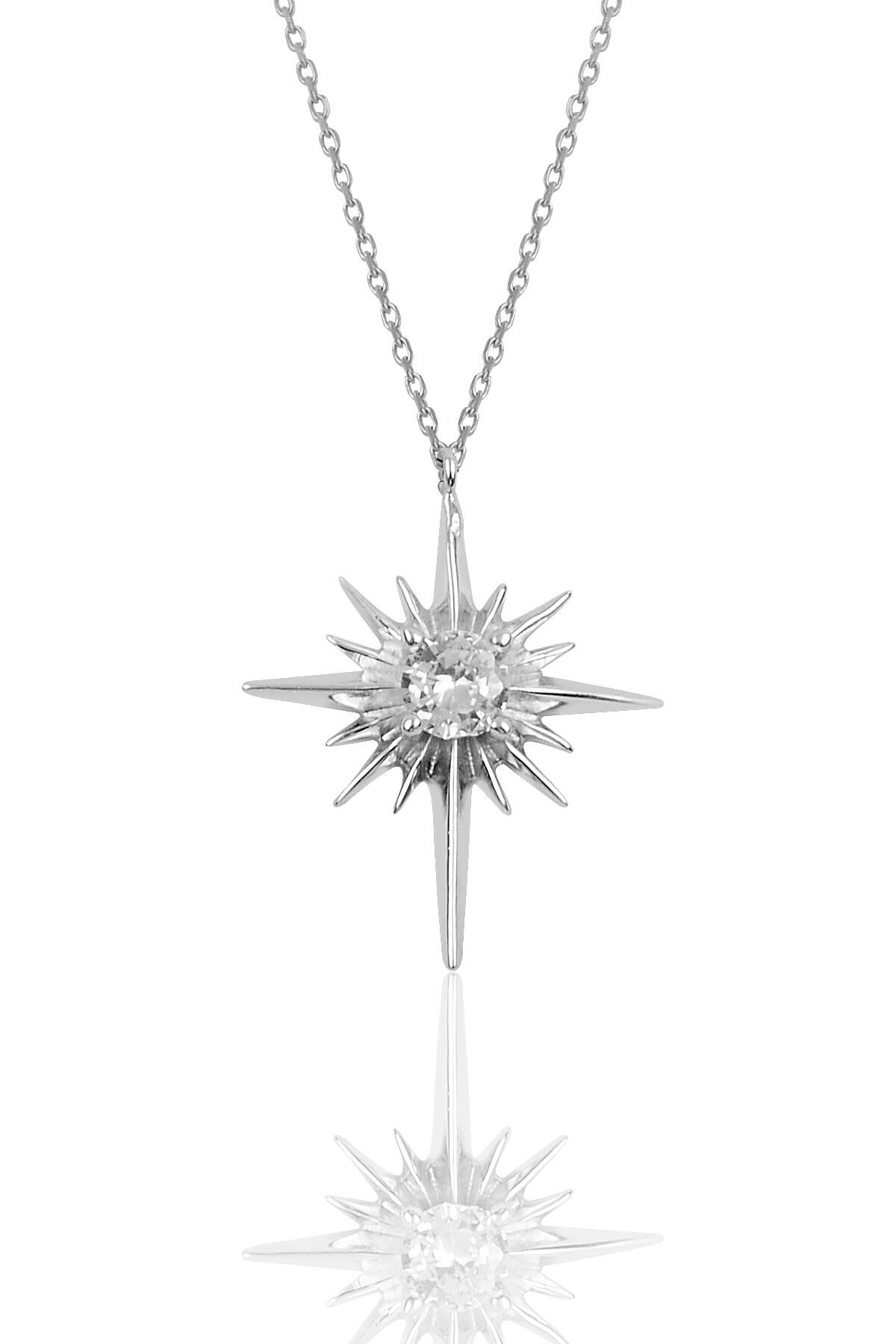 Gümüş kutup yıldızı modeli kolye SGTL10077 SGTL10077