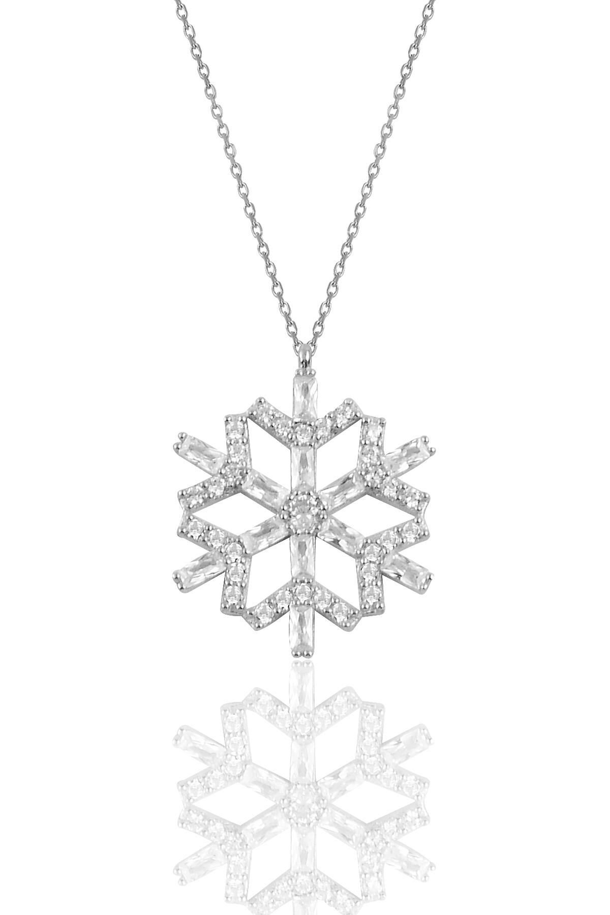 Gümüş baget taşlı kartanesi kolye SGTL10080RODAJ SGTL10080RODAJ