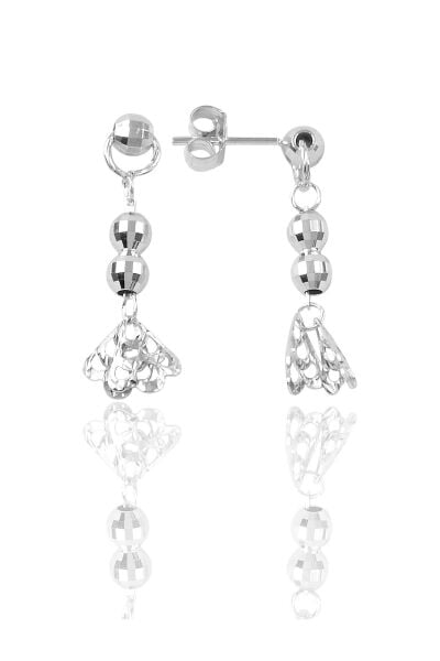 Gümüş top top  modeli sallamalı küpe SGTL9168